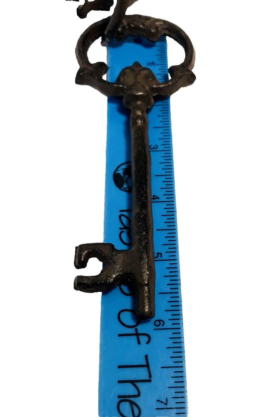 Cast Iron Key Set of 3 Decorative Oversize Victorian Skeleton Key Style on Ring