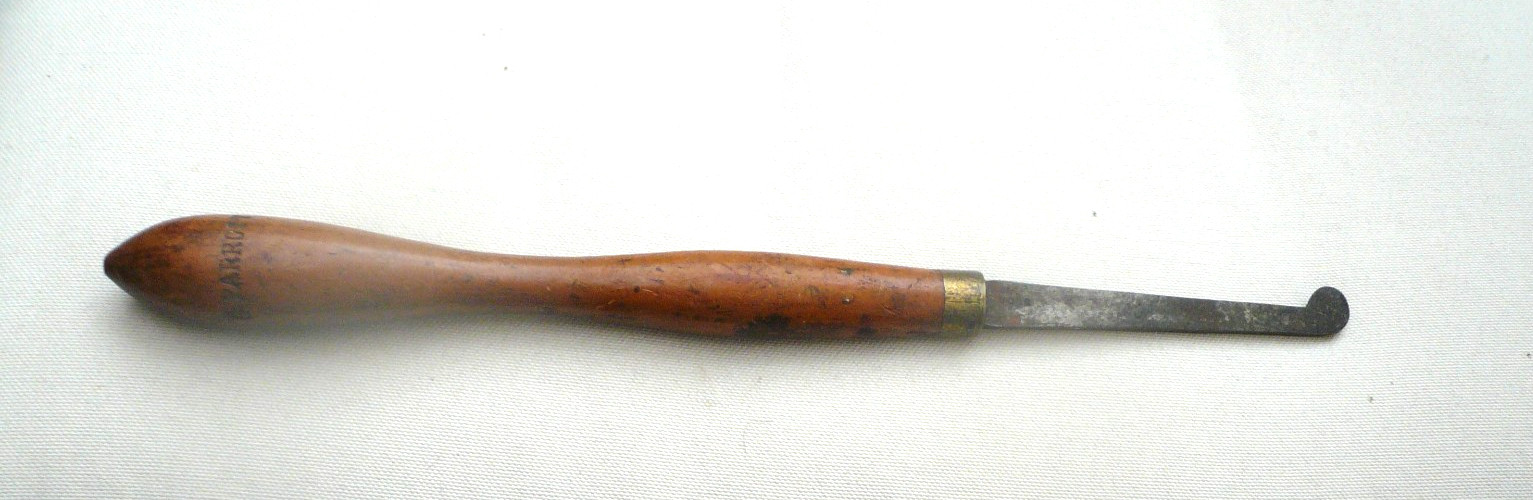 ANTIQUE WOODWORKING TOOL MARKED BOCK or BUCK not clear long handle, named