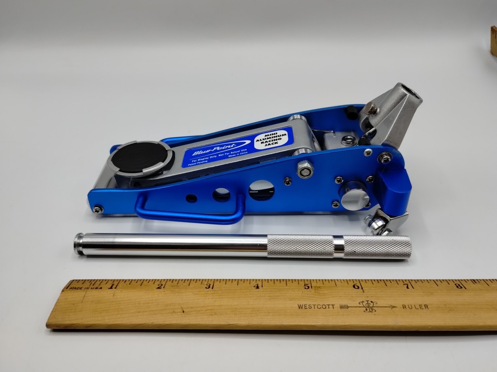 Blue Point Snap On Mini Aluminum Racing Jack Salesman Sample Display