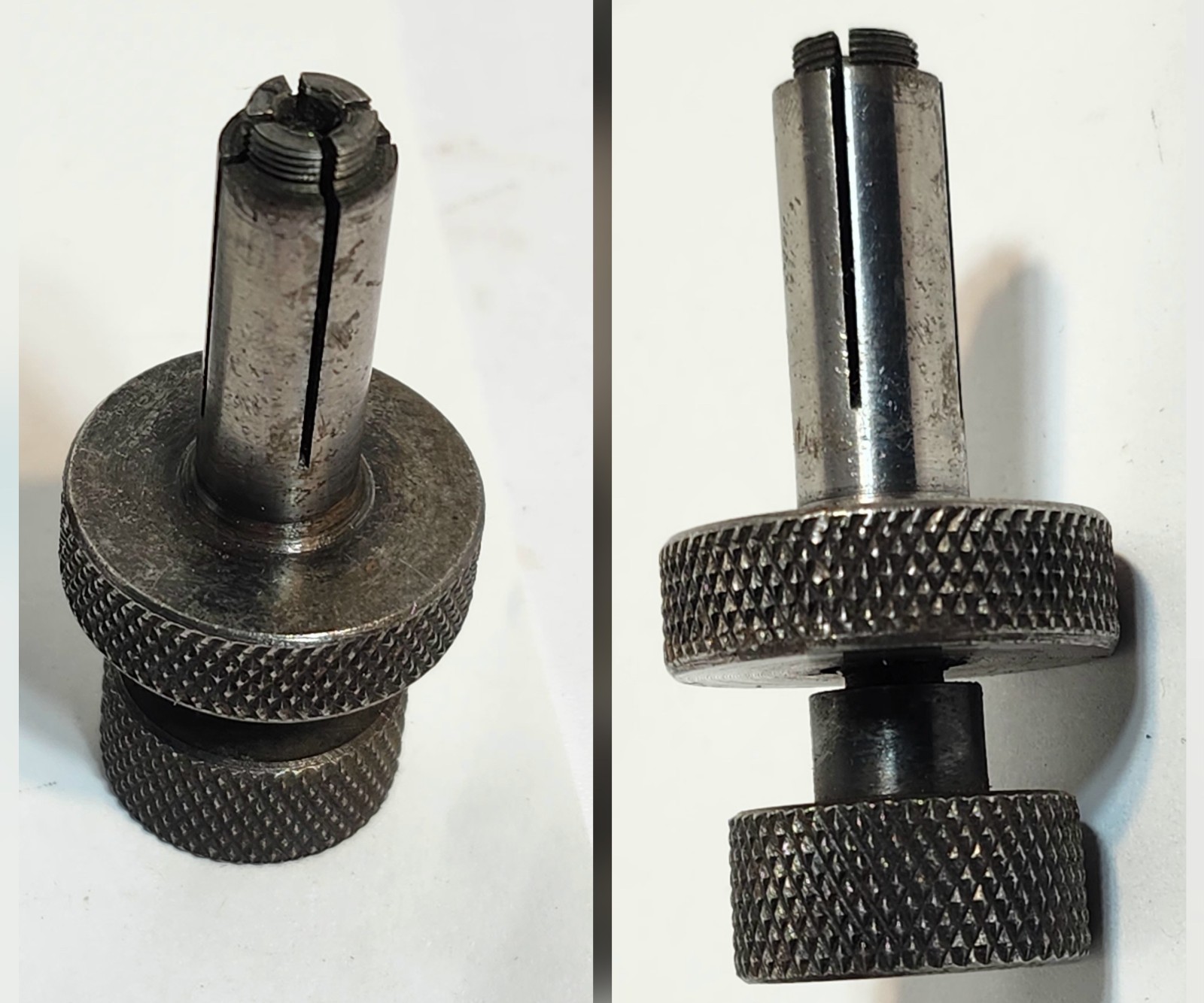 VTG PULLER Double Round Top Threaded 3/8″Dia Split Cylinder Base No Brand 2″Long