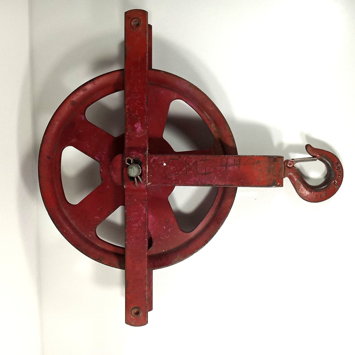 WESTERN BLOCK CO. 10″ CAST IRON PULLEY Hoist w/ HOOK, T350-10