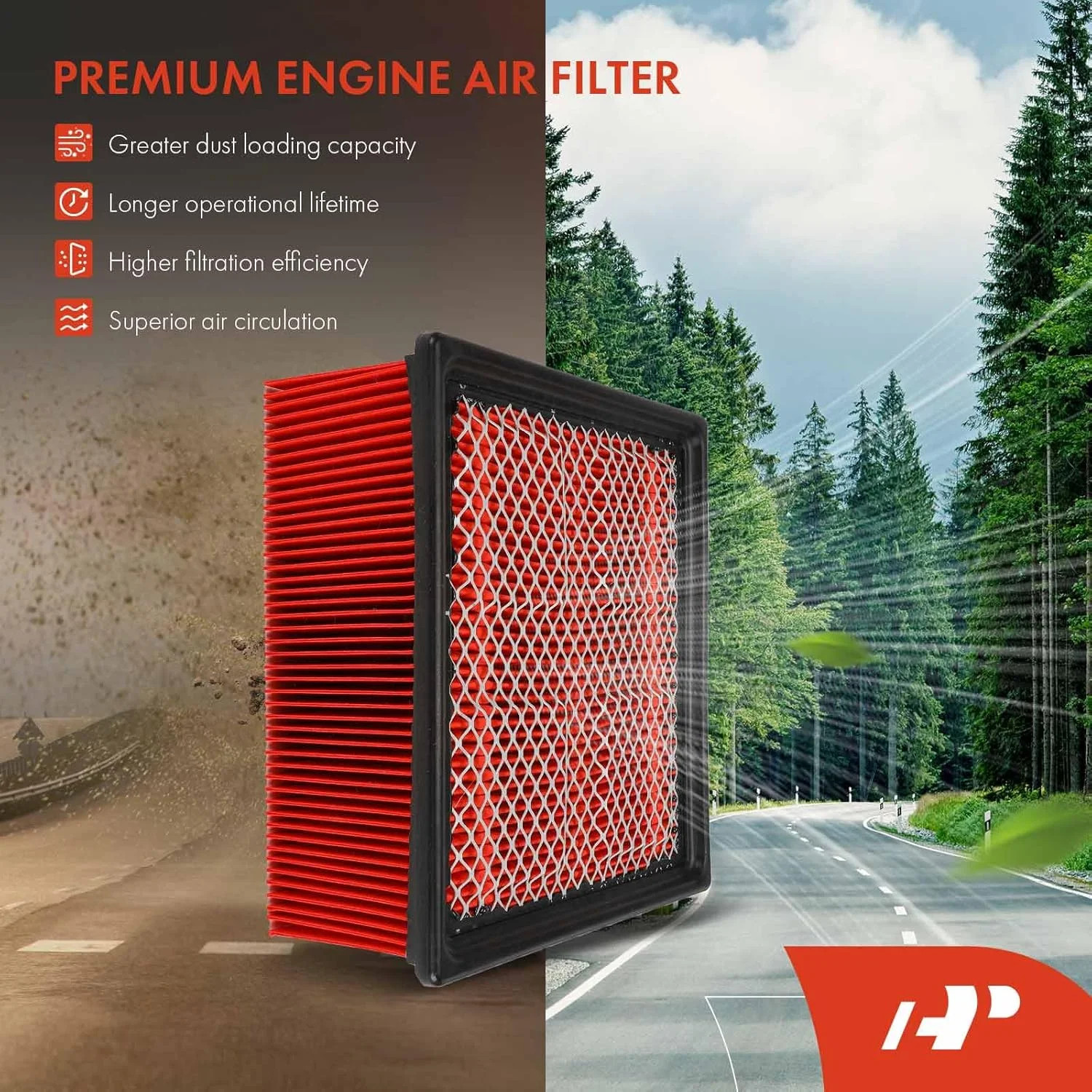 Pre-Oiled Engine Air Filter Compatible with Ram 2500/3500 2011-2024, 4500/5500 2