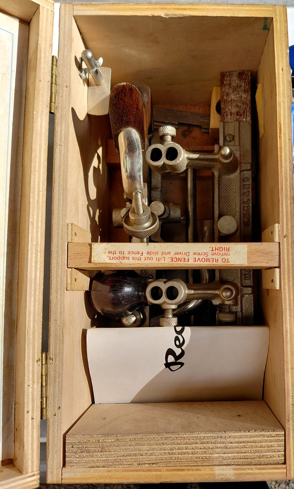 Record No. 405 Multi-Plane Woodworking Plane Set with Wooden Box Vintage