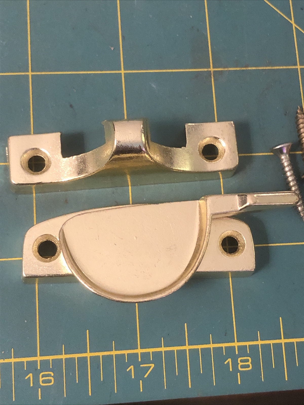 1970’s Cast Brass Heavy Duty Window Sash Lock National MFG Co. Sterling IL USA