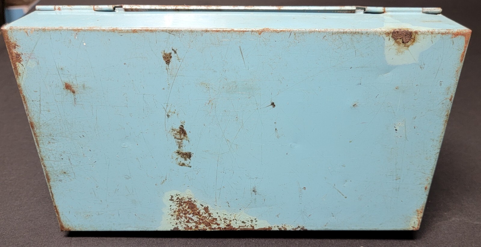 Vintage Bernzomatic Metal Blue Burn Kit Tin Box Case w/ Handle