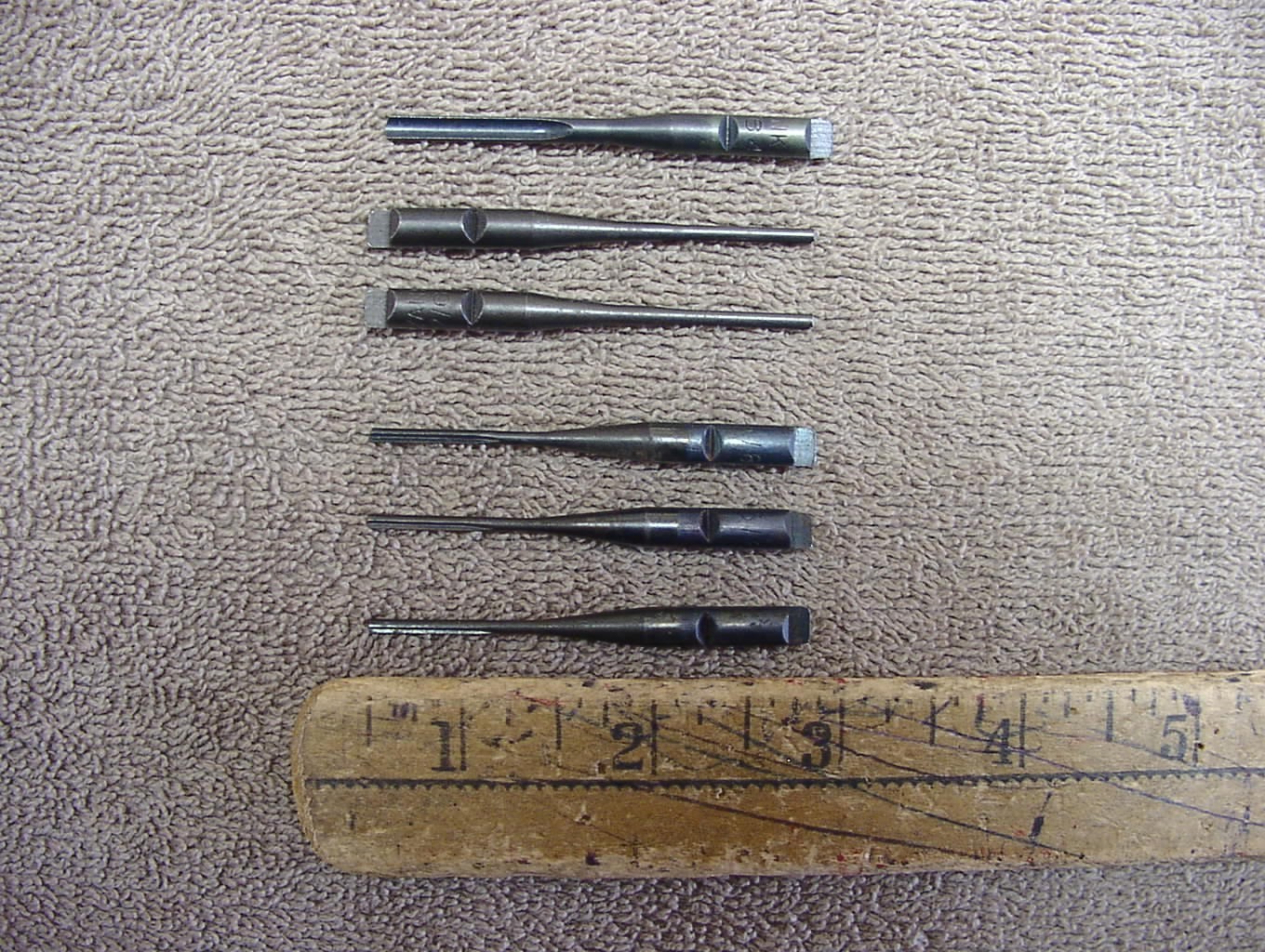 6 Vntg NOS Yankee Drill Points,Including {2} 9/64″,{2} 7/64″,& {2} 5/64″,XLINT!