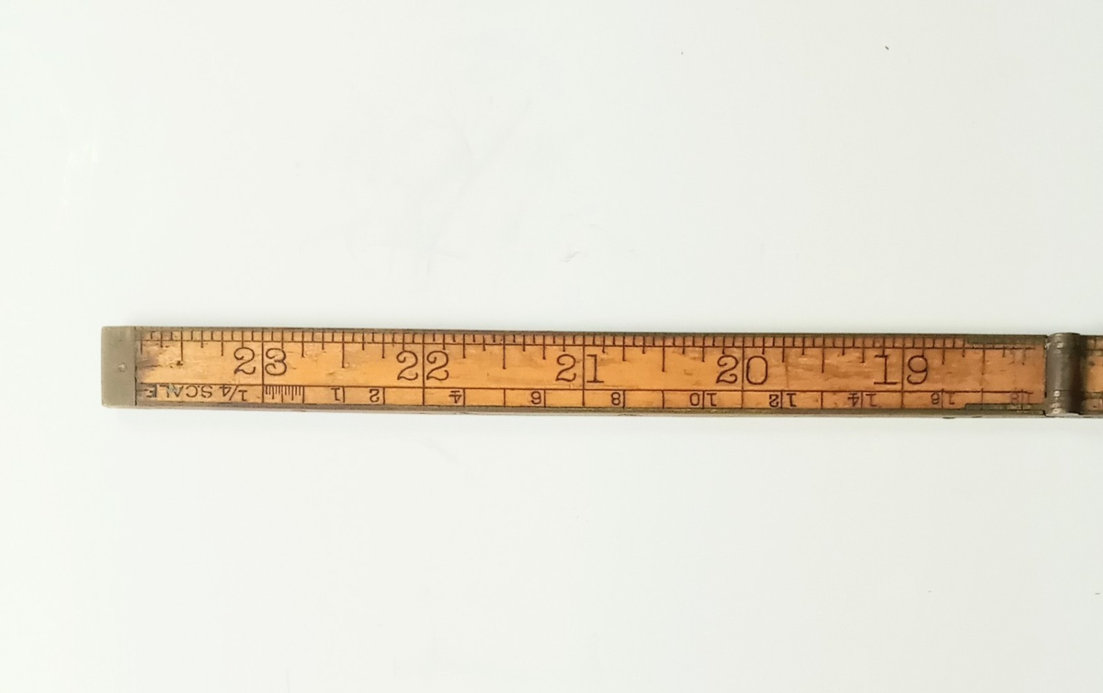 VTG Lufkin No.781 Folding 24″ Brass Bound Boxwood Carpenter 4 Fold Ruler