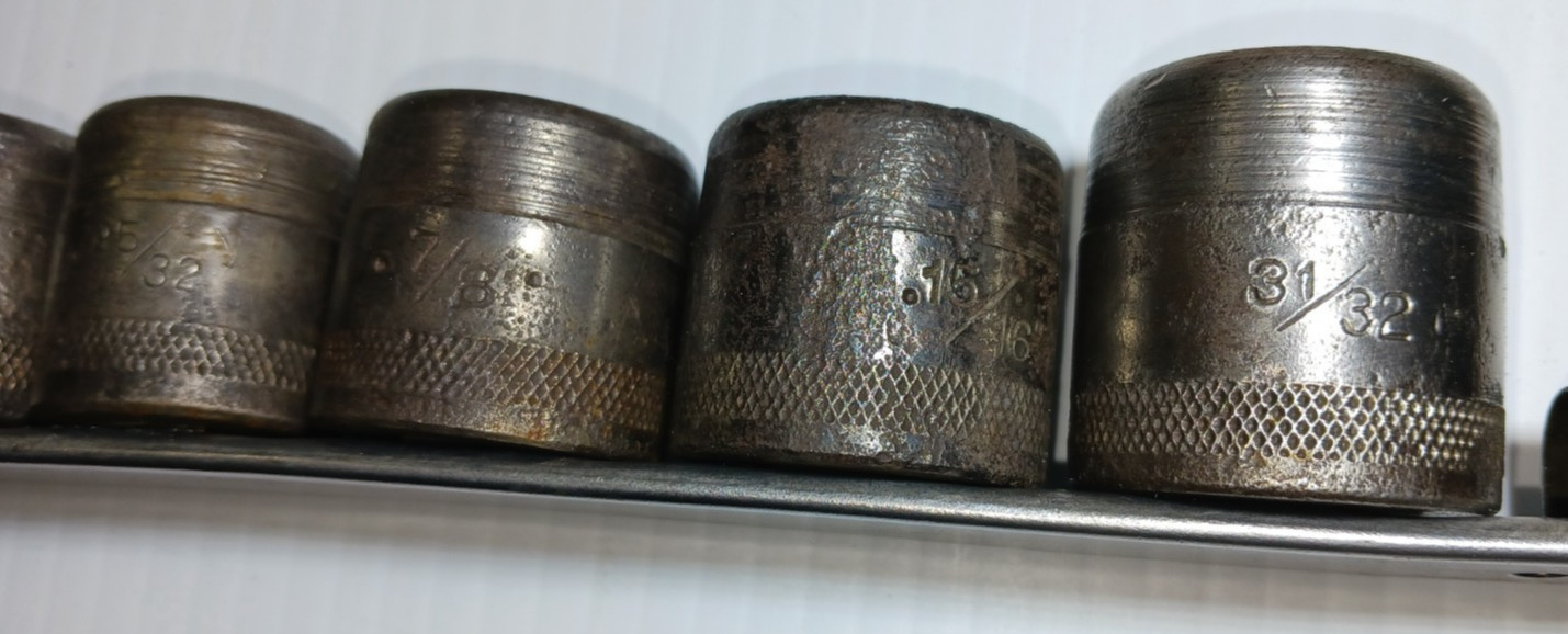 11- 1930s Vintage Sherman-Klove S-K Unbranded 9 + 12 Point 1/2” Drive Sockets