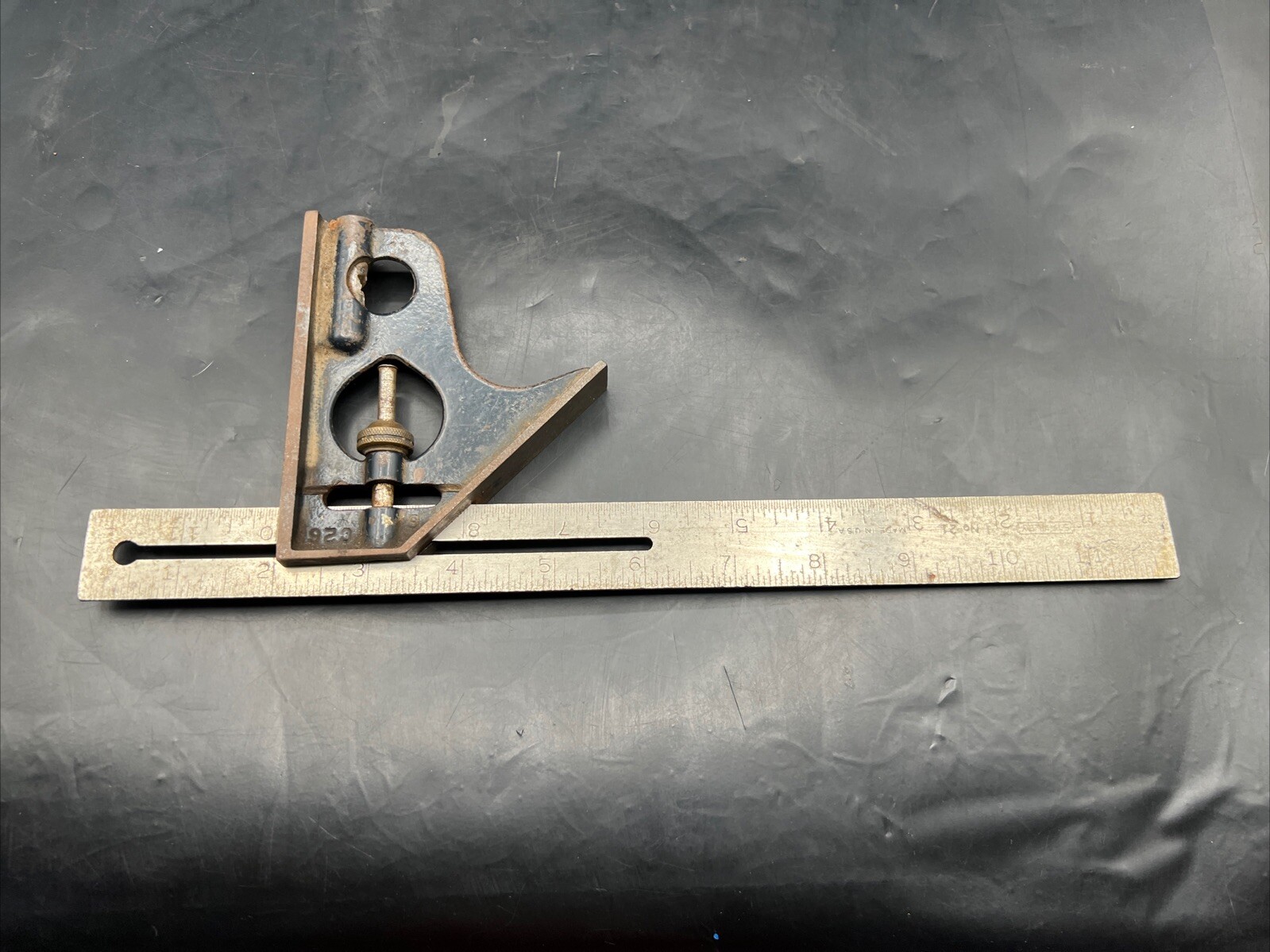 Vtg STANLEY No. 21 12-Inch Combination Square w/ Broken Level Made in U.S.A Part