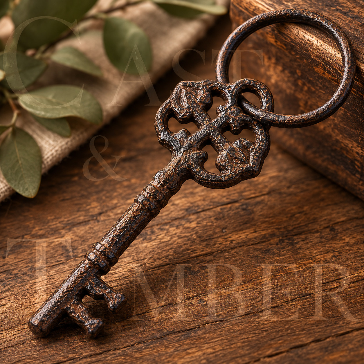 Small Jailer Cast Iron Skeleton Key with Ring Rustic 6.5″ Victorian Wall Decor