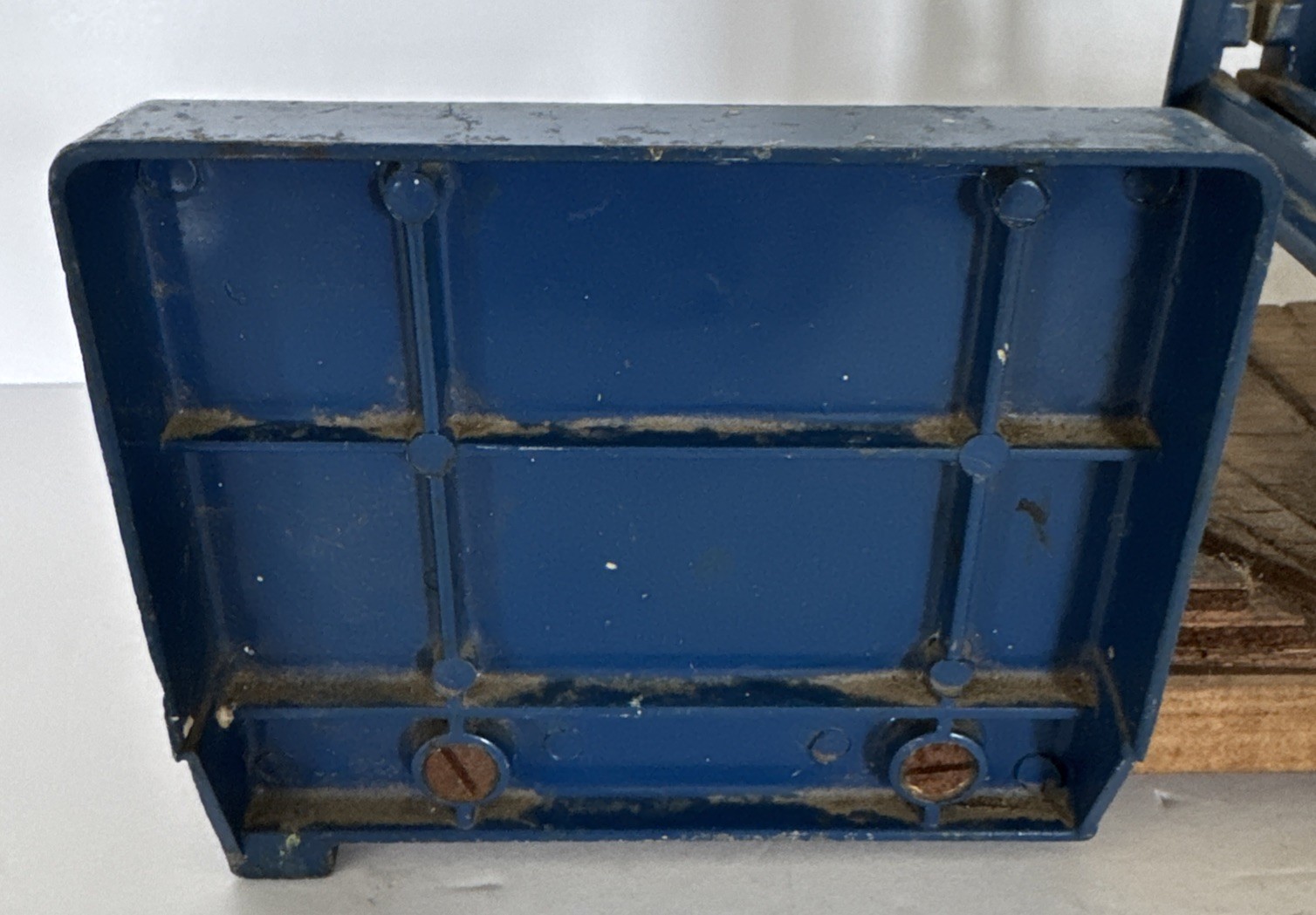 Craftsman Mitre Box Wood Cast Metal Blue No Saw 3634 Vintage Antique 18” Long