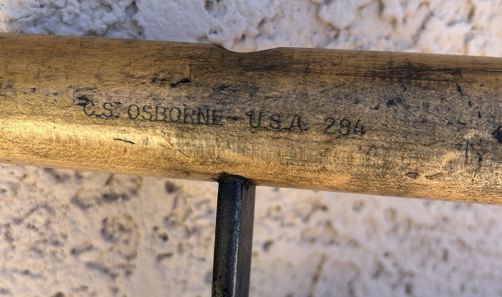 Vtg CS Osborne Steel Hay Bale Hook Wooden Handle 10.5″ Longshoremen 284