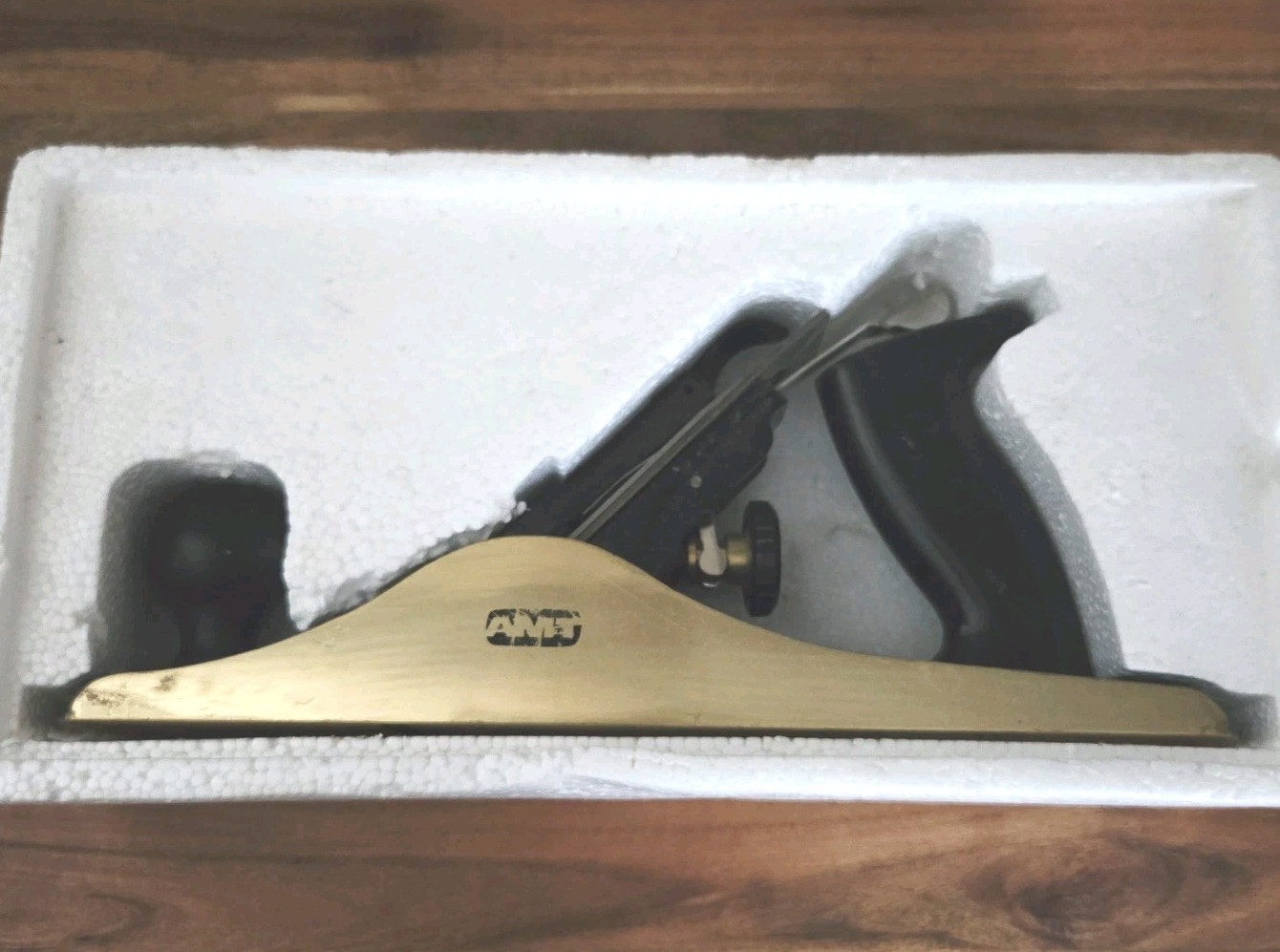 Vintage AMT Brass Clad 11.5″ X 2″ Wood Working Plane Japanning Black