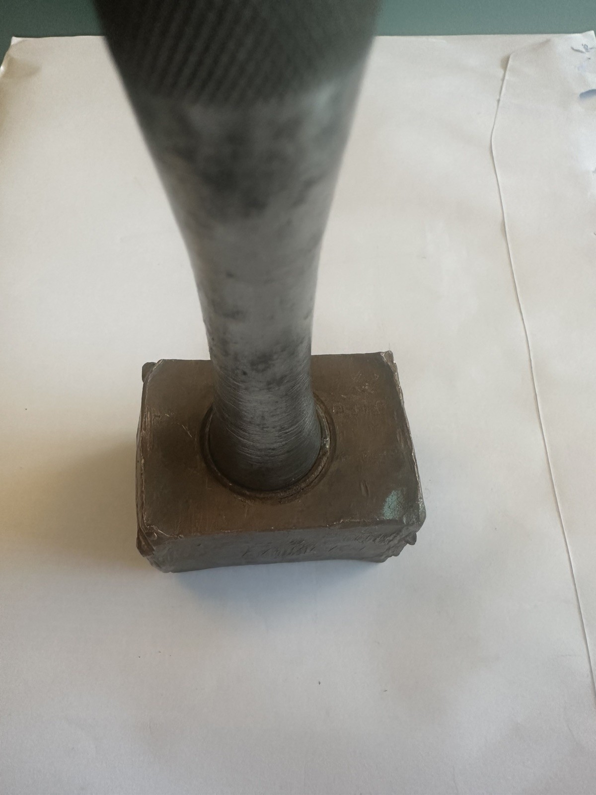 Vintage Engineers COPPER HEADED Mallet engine turned steel handle. 847 grams.