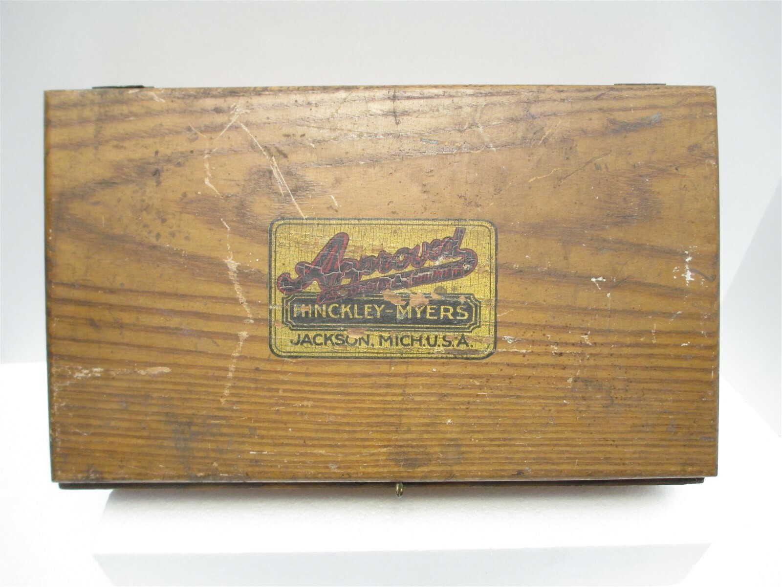 Hinckley Myers Approved Automotive Equipment Empty Wooden Tool Box Jackson Mich