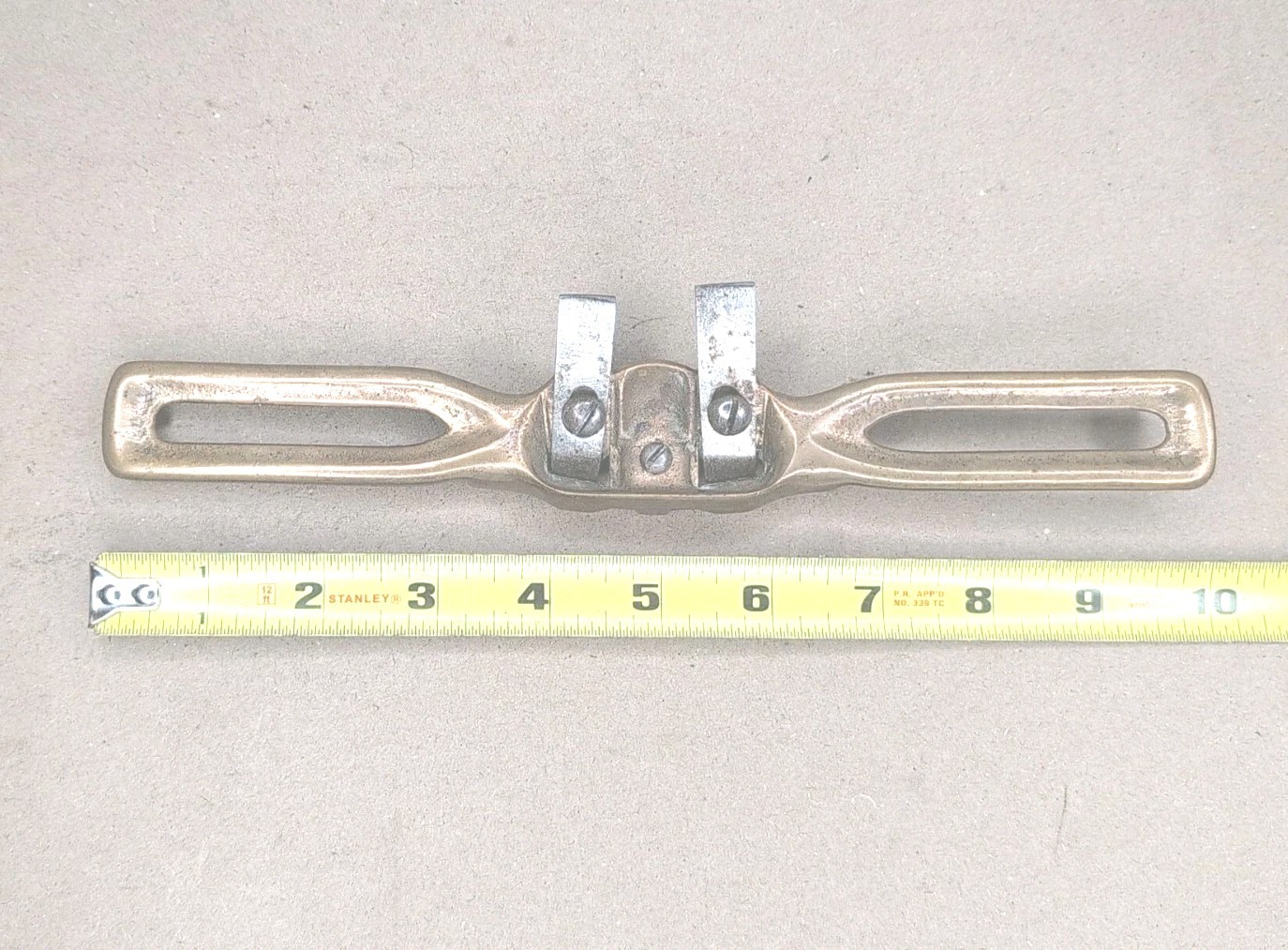 IV728 Brass Bronze UNMARKED DOUBLE BEADER ROUTER SPOKESHAVE HAND PLANE
