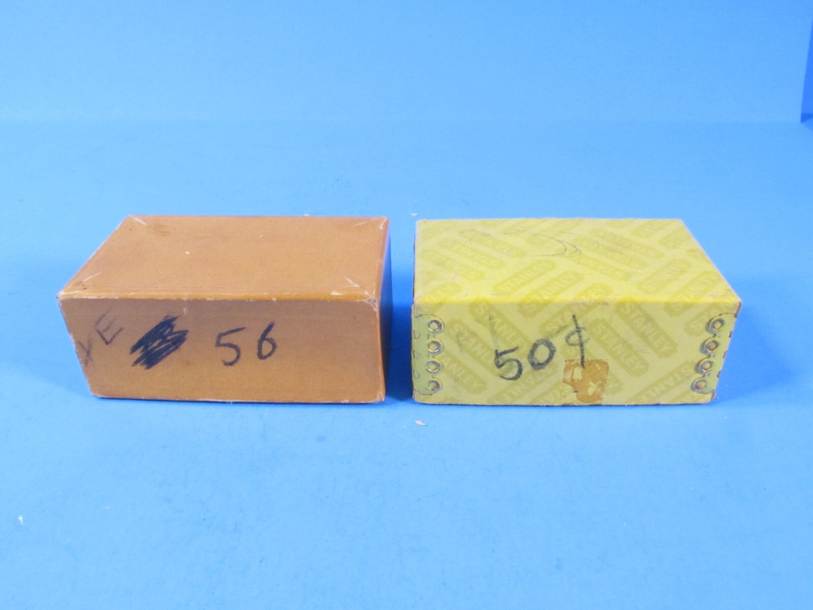 lot of 3 empty Stanley boxes held replacement level glasses vials 1 is wood box