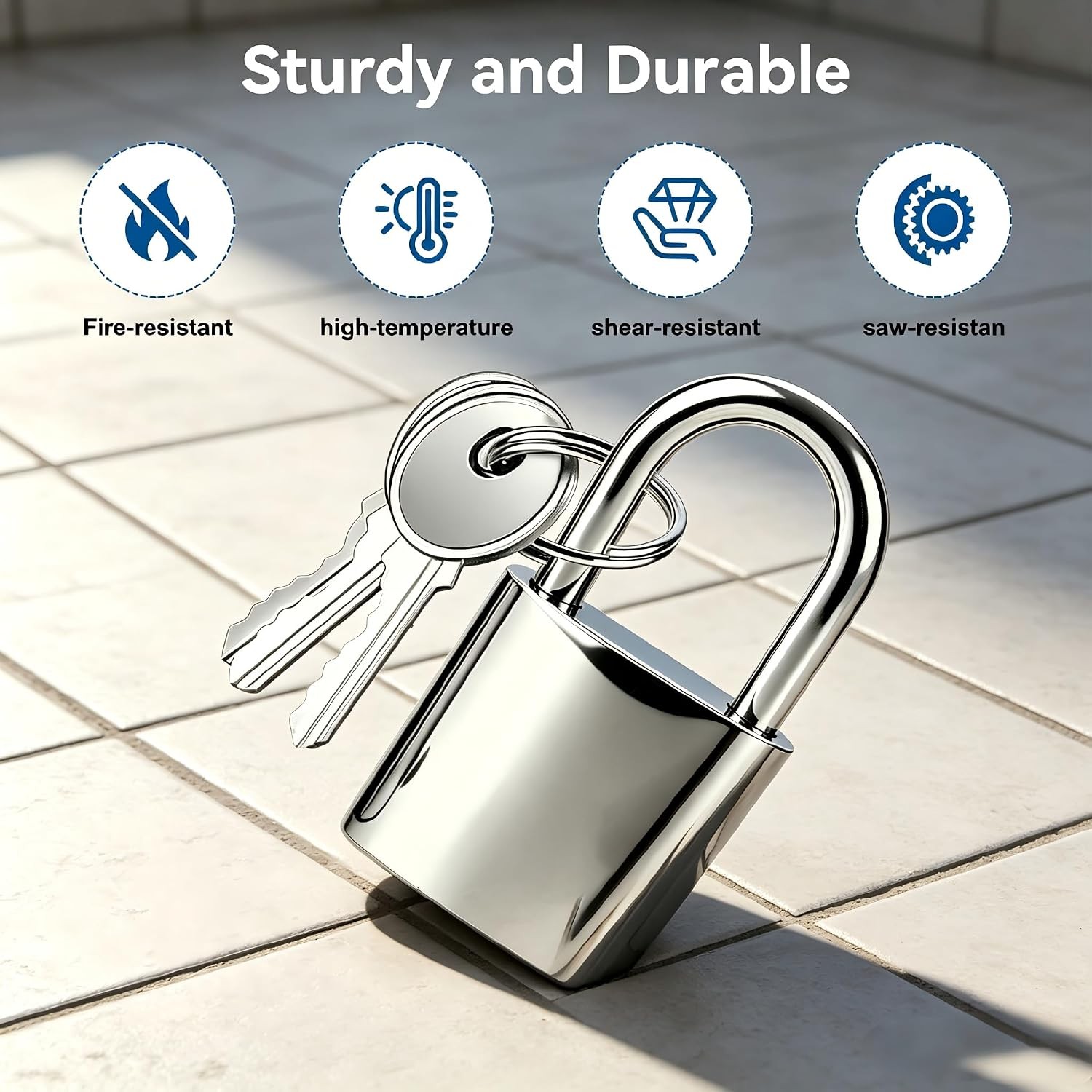 2PCS Silver 32mm Padlock Keyed Alike 3 Keys Alloy Travel Luggage Gym Locker Lock
