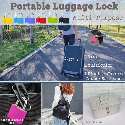 6 Pack Mini Padlocks with Keys, Waterproof Copper & Zinc Alloy Small Locks, Shat