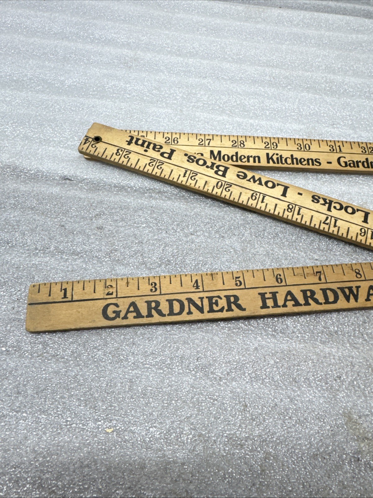 Vintage Tri-Fold (3) Folding Yardstick Wood Ruler Minneapolis Gardner Hardware