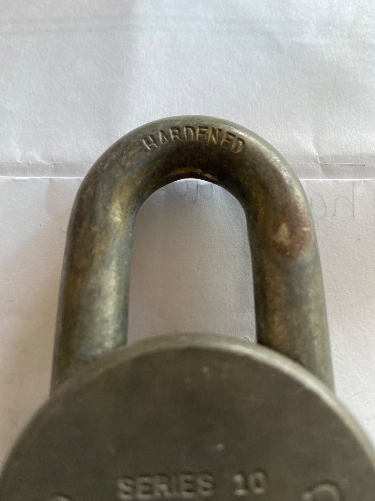 VINTAGE AMERICAN SERIES 10 HARDENED LOCK WITH JUNKUNC BROS #E113 WORKING KEY