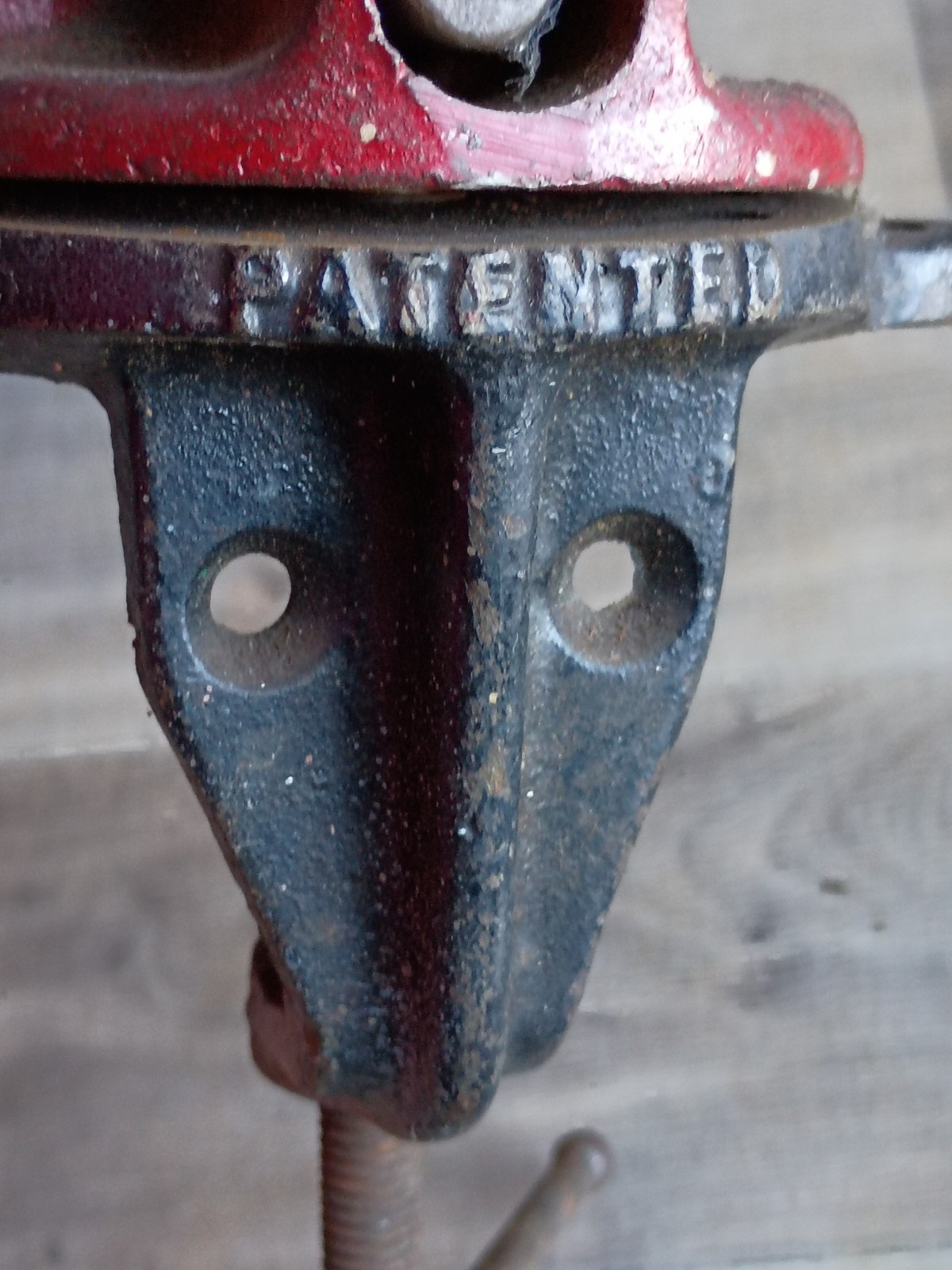Vintage Brink & Cotton Red 2 1/2” Clamp-On Bench Vise with Swivel Clamp