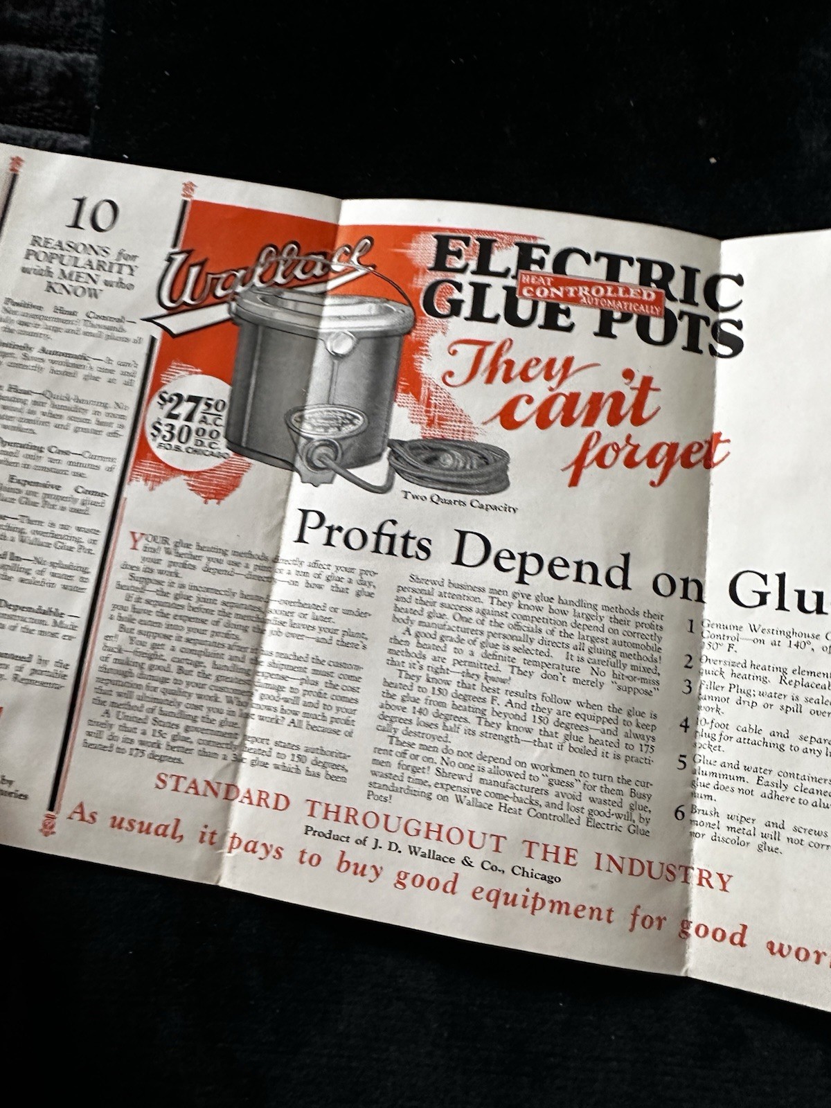 Electric Glue Pots Wallace Brochure
