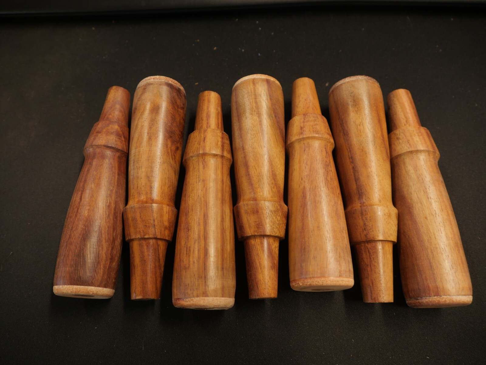 LOT OF 7 NEW LEATHER BUTT ROSEWOOD SOCKET CHISEL HANDLES FOR TOOL RESTORATION