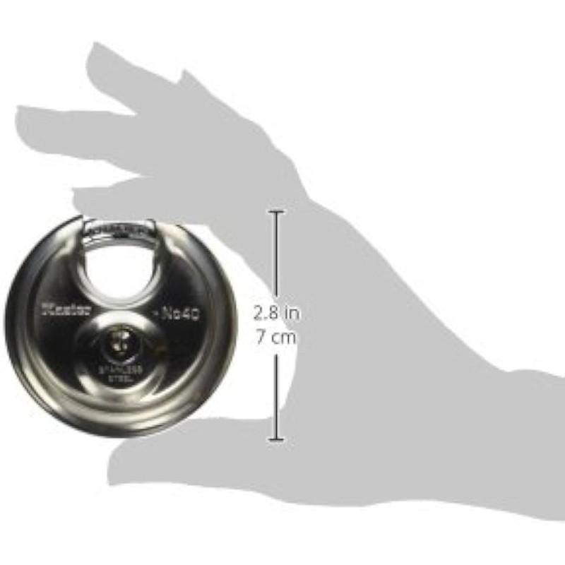 Stainless Steel Disc Padlock Keyed Cut Resistant Indoor Outdoor Security Lock US