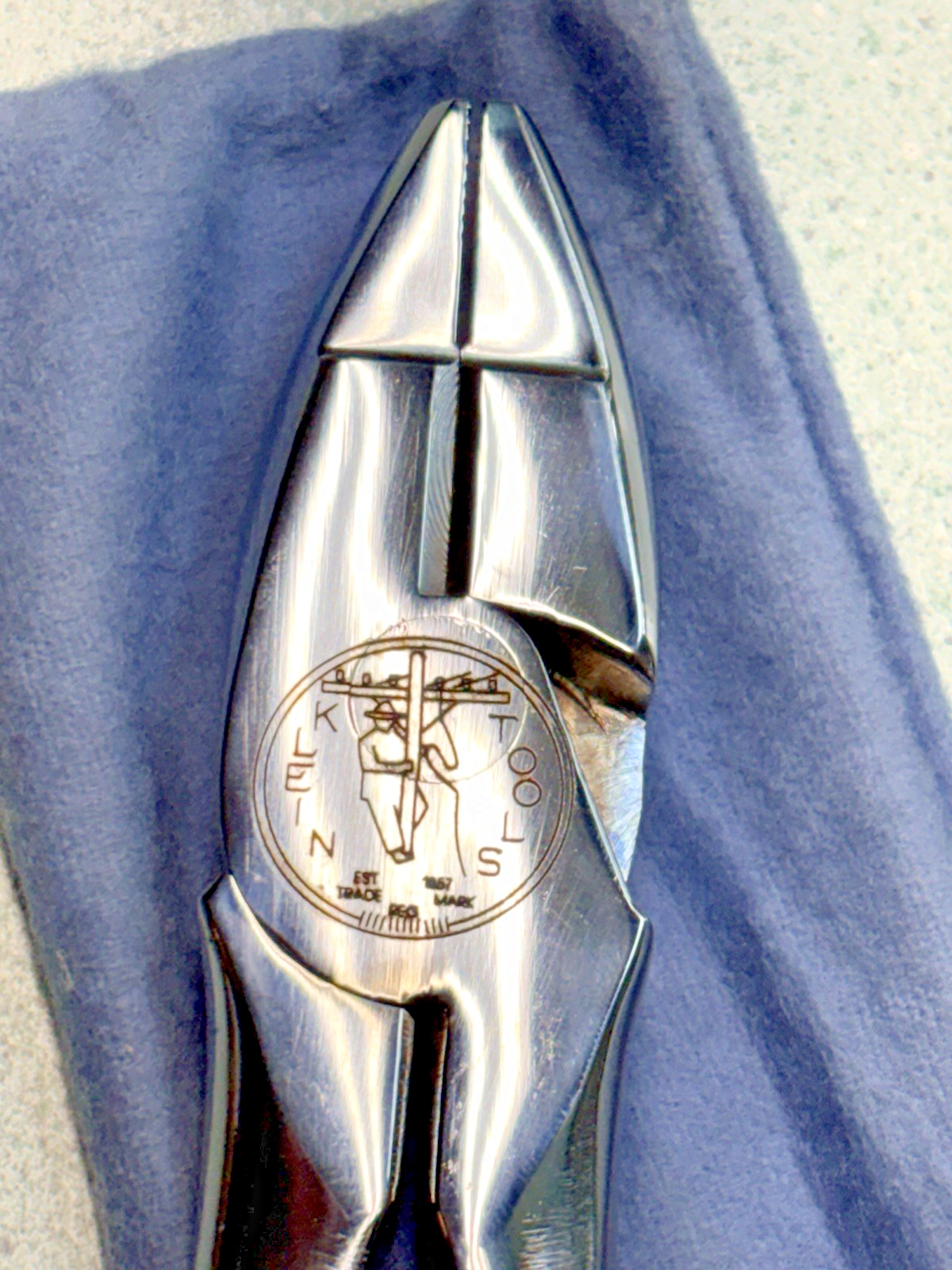 1982 KLEIN TOOLS LINEMAN PLIERS COMMEMORATIVE 125th ANNIVERSARY POLISHED CHROME