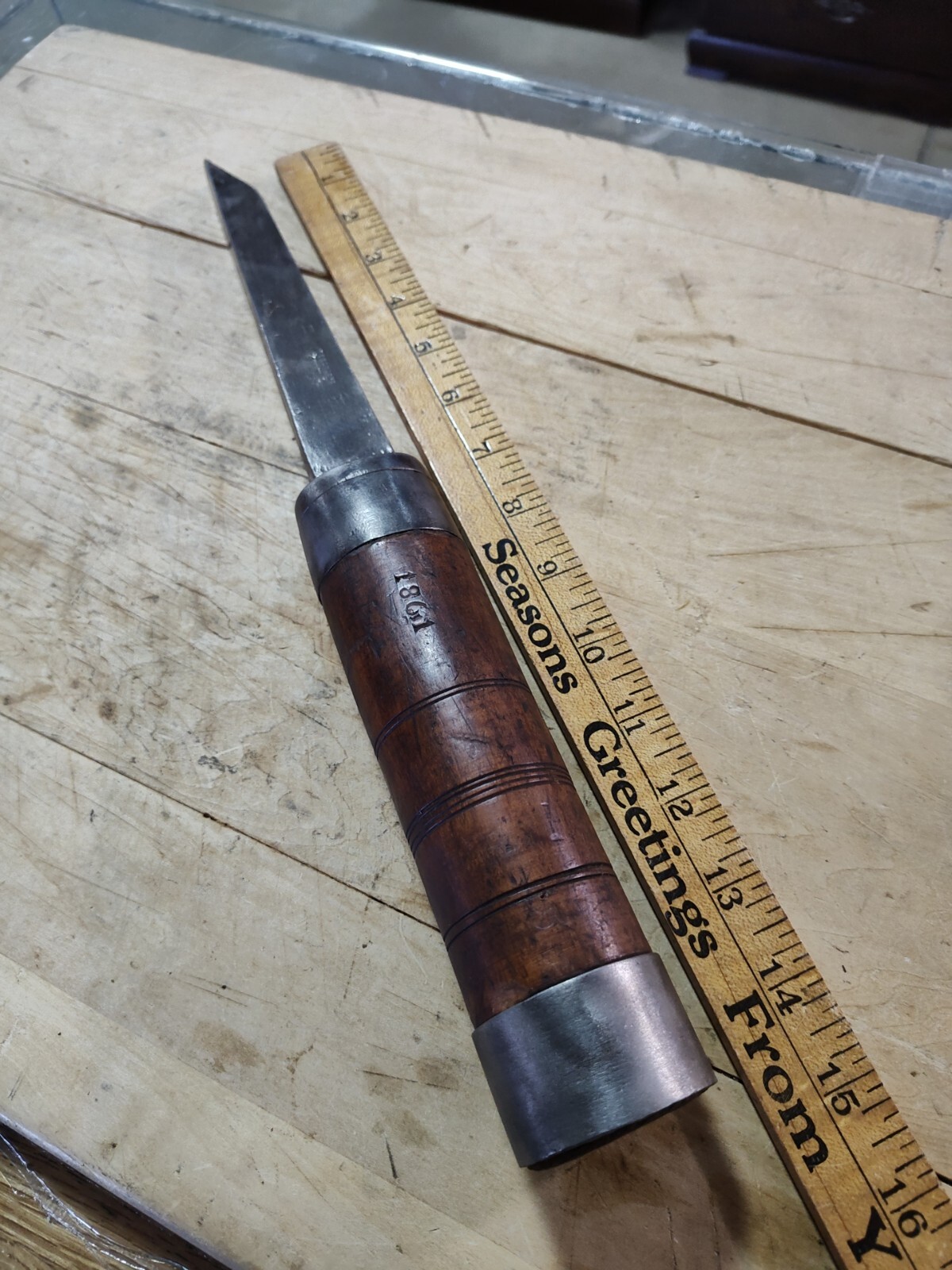 Early W Butcher Mortise Chisel Timber Frame Boat Maker Pattern Worker Mortice