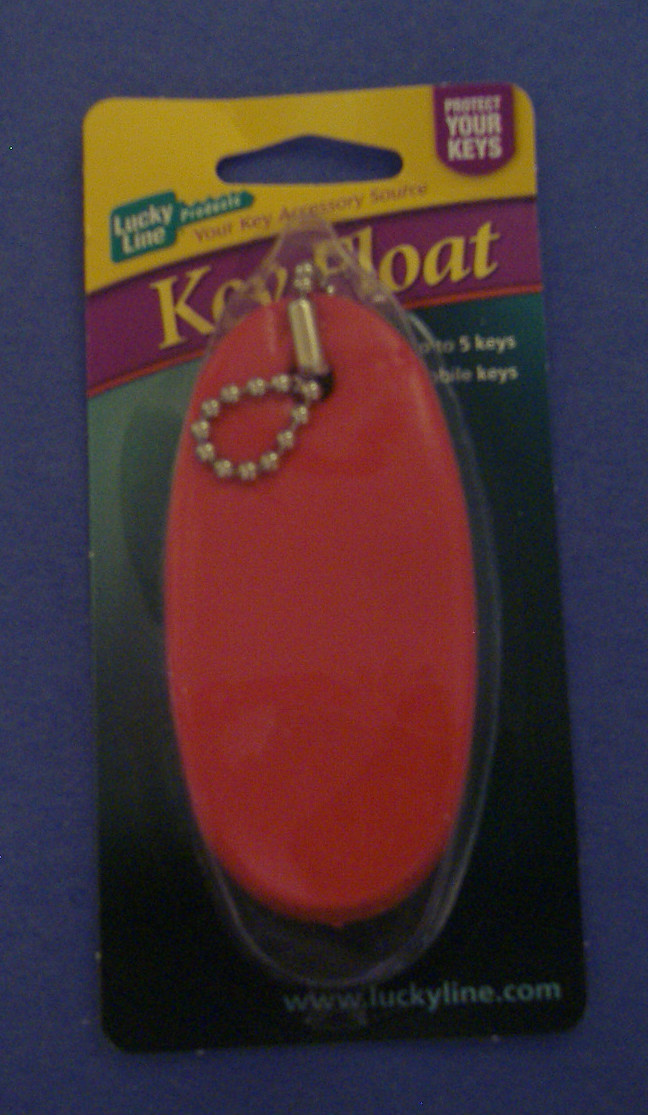 LUCKY LINE #92401 SAFETY ORANGE RED KEY FLOAT KEY RING