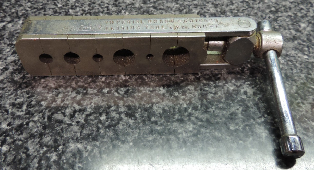 Antique Imperial Brass Rol-Air Flaring Tool 5/16″ Thru 5/8″ 500F 45 degree USA