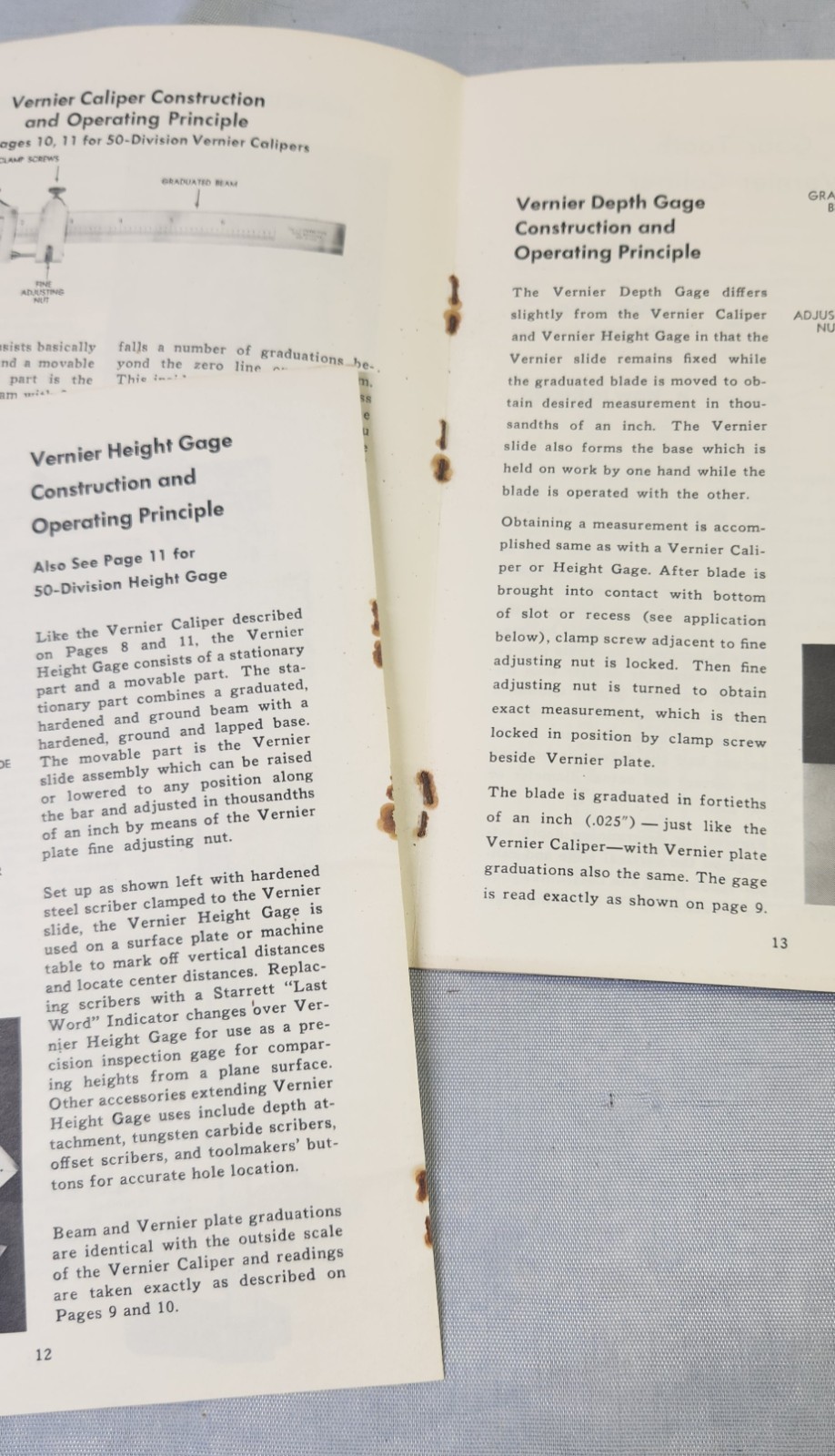 Vtg 1963 STARRETT “HOW T READ USE CARE FOR MICROMETERS & VERNIER GAGES” BOOKLET!