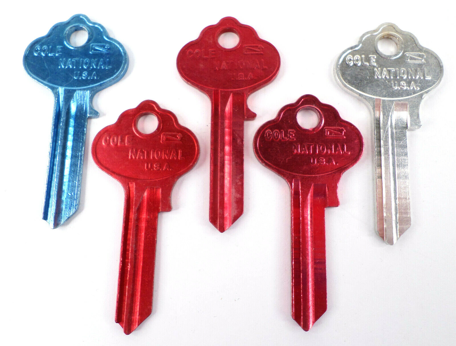 5-pc IN3 Anodized Aluminum Cole Color-Lite Uncut Key Blanks 3 Colors