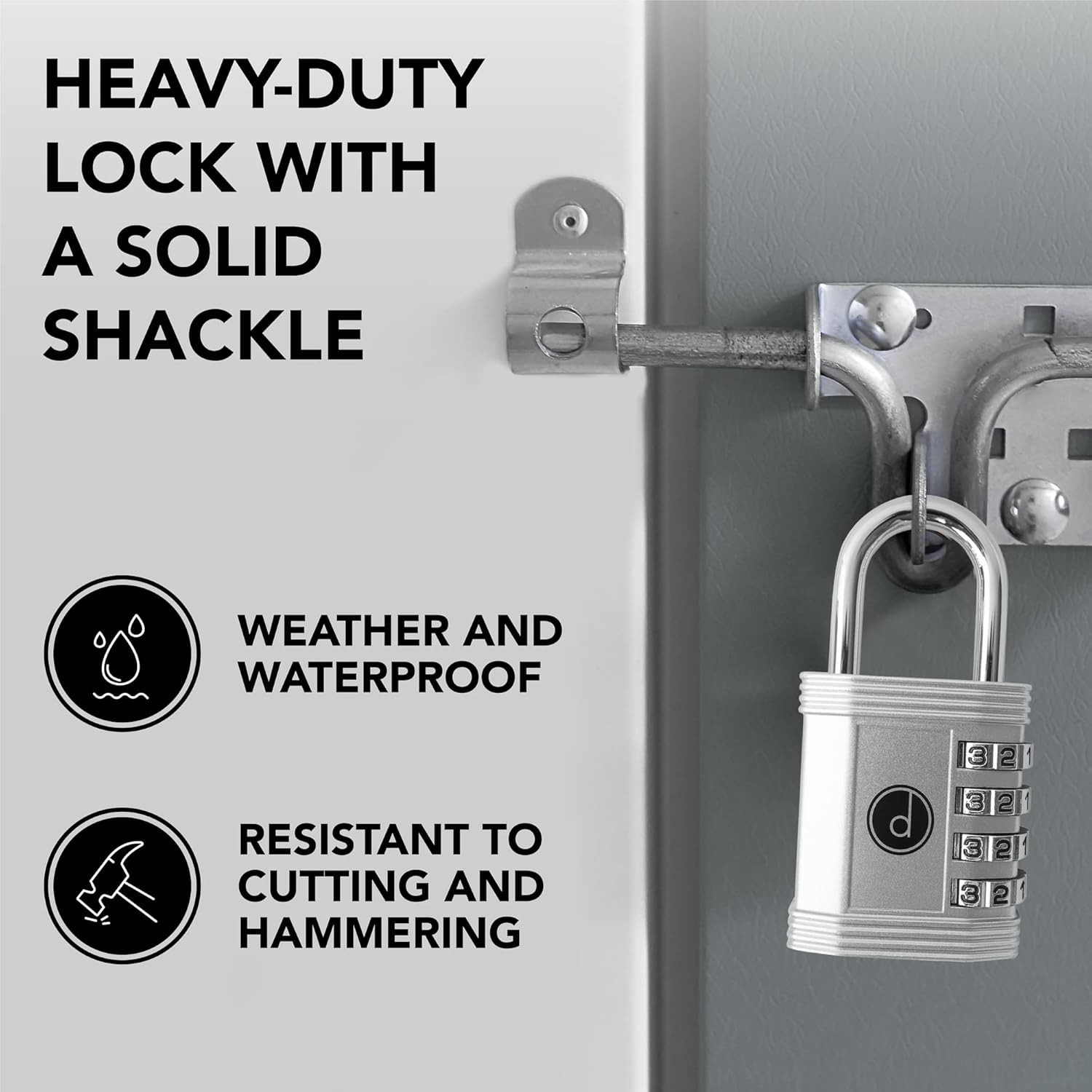 Versatile 4 Digit Combination Lock – Weather-Resistant for Gym Lockers & Gates