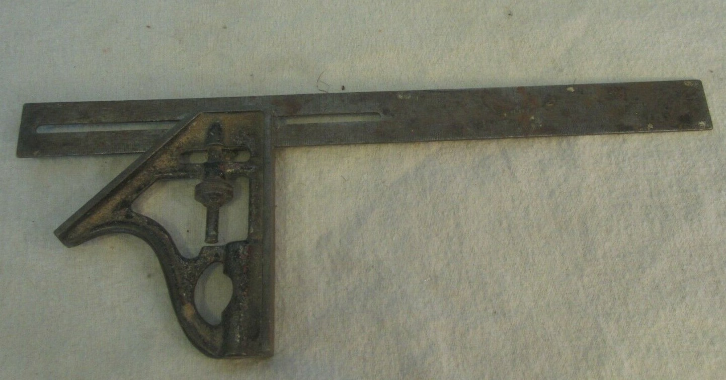 Vintage STANLEY NO 21 12 inch hardened Combination Square Rule tool