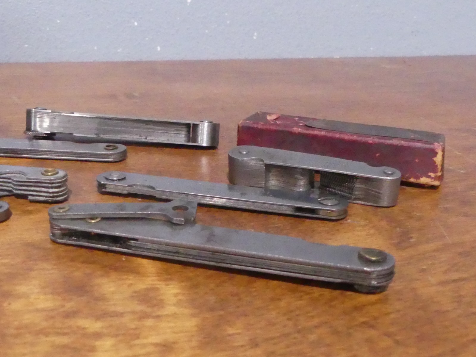 Large Lot 13 Vintage Machinist Gap Screw Feeler Gauge Tools Starrett Lufkin