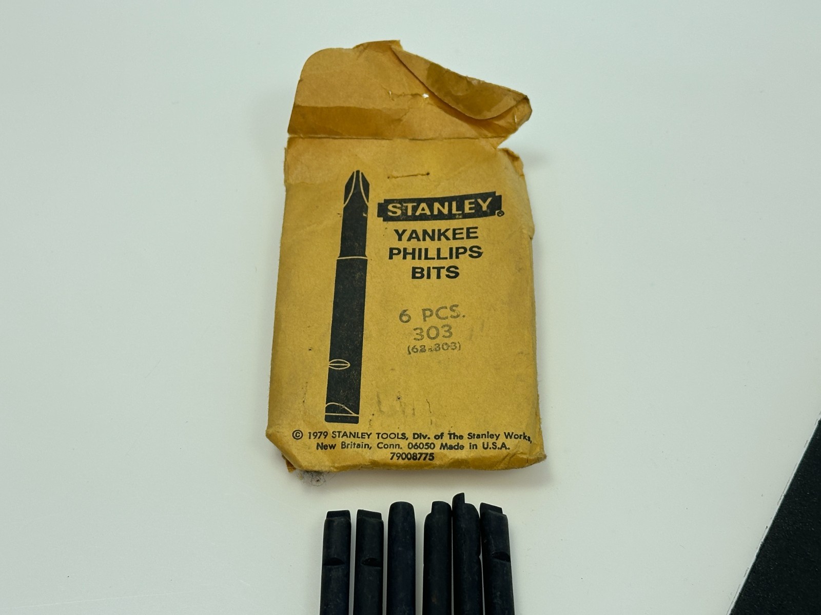 🇺🇸 Stanley YANKEE Phillips Bit Set 6pc 303 (68-303) Phillips #3 Bit Set, NOS