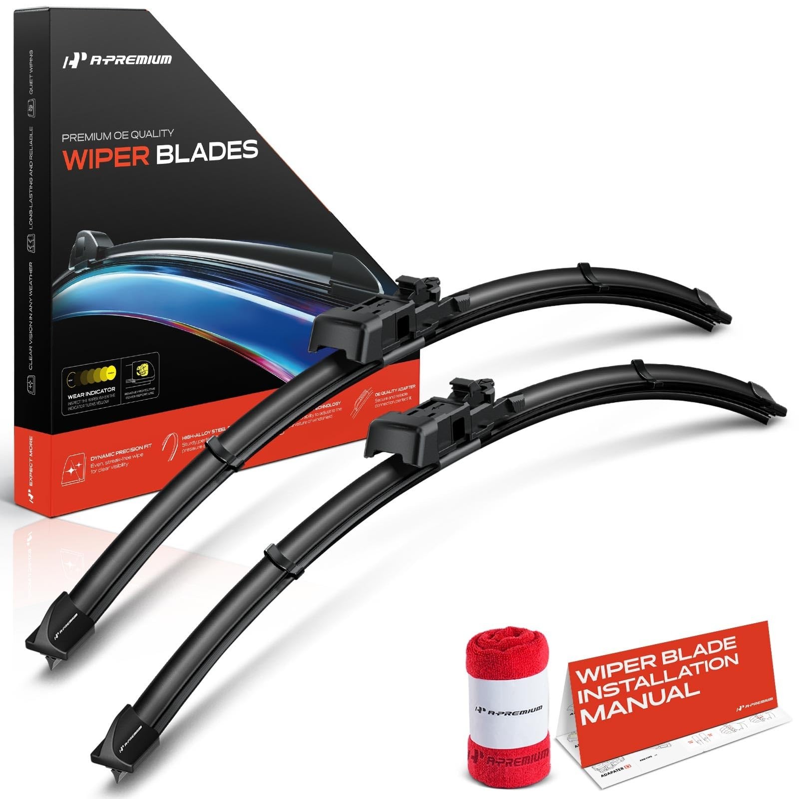 A-Premium 24″ and 24″ Windshield Wiper Blades Compatible with Toyota Tundra 2…