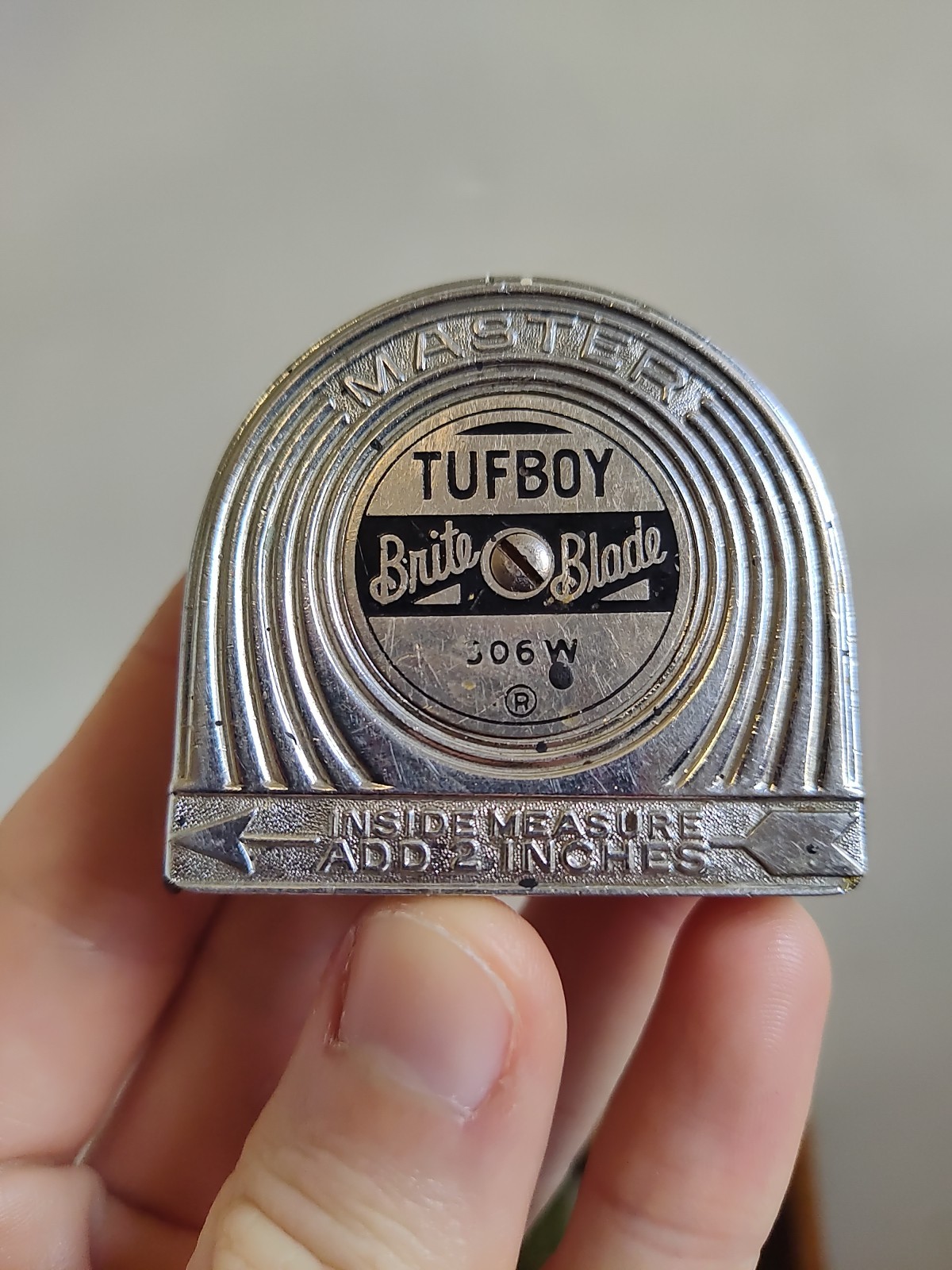 Antique Tape Measure Master Tufboy No. 308W 96” Brite Blade USA Advertising