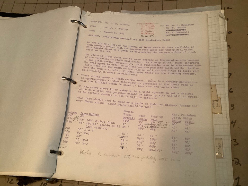 CHICOPEE MANUF co. book of fabric related info. poor binding
