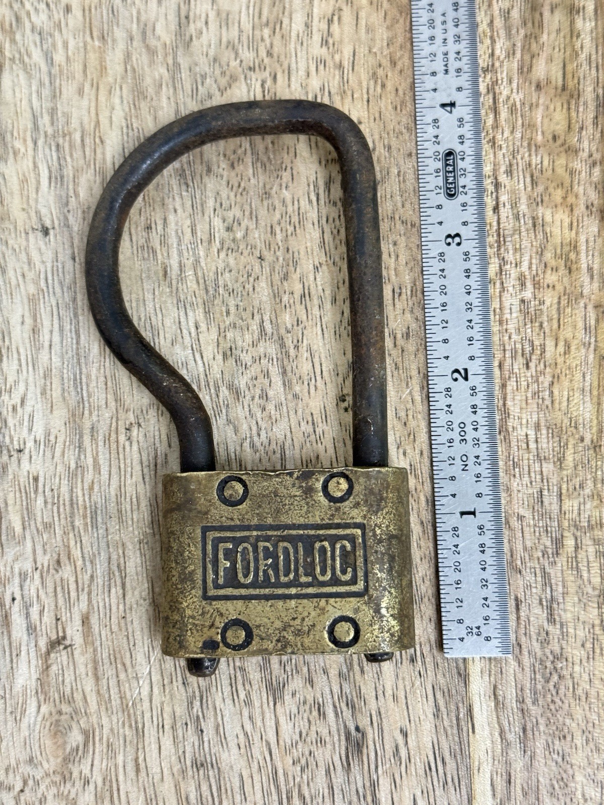Vintage Fordloc FS Fraim Slaymaker Model T Padlock Anti Theft Lock No Key