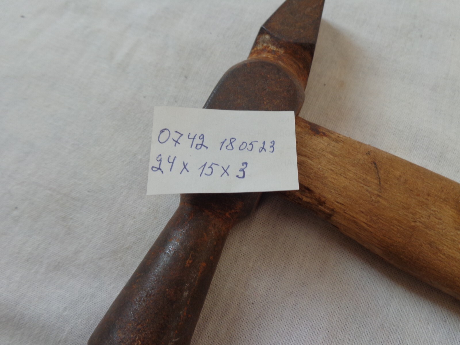 Vtg Soviet Hammer Iron Head Russia Carpentry Woodworking Hand Tool USSR Workshop