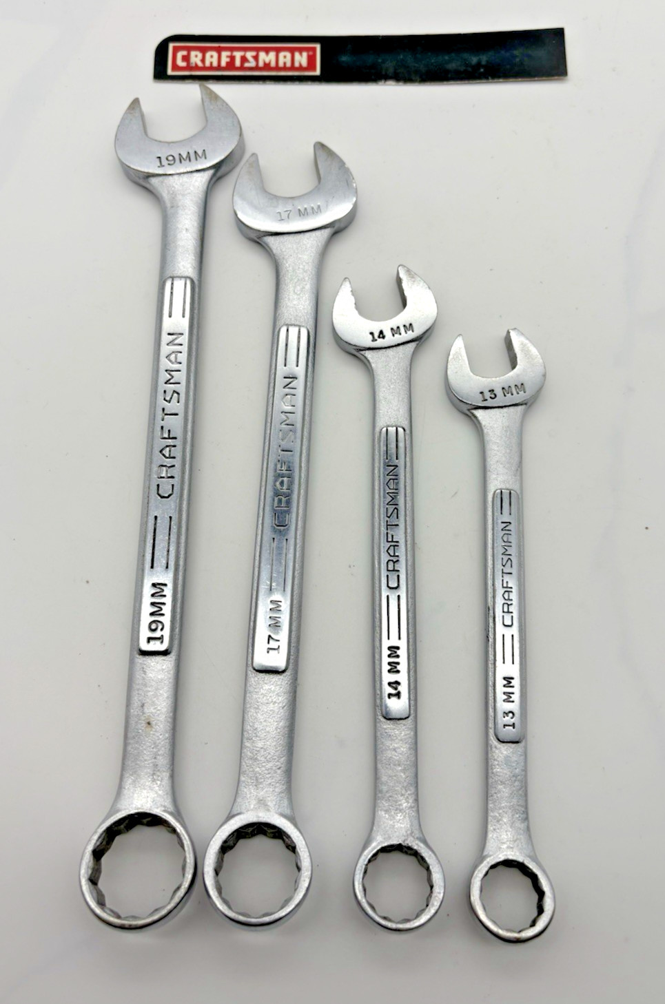 VTG Qty (4) Craftsman =V= USA Metric Combo 12pt Wrench 19MM, 17MM, 14MM, 13MM