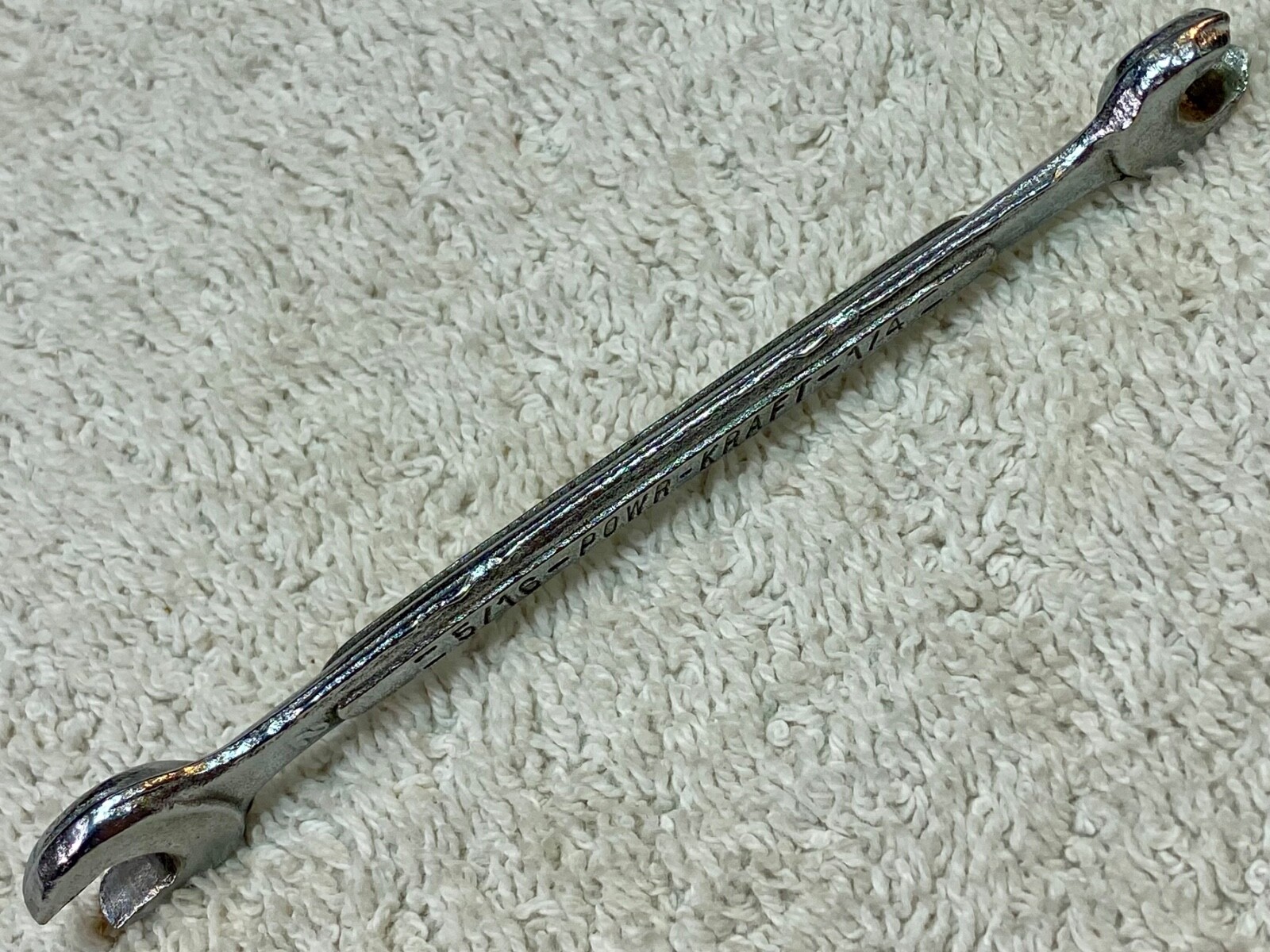 Vintage Powr-Kraft 1/4” x 5/16” Open-End Wrench, Made in USA