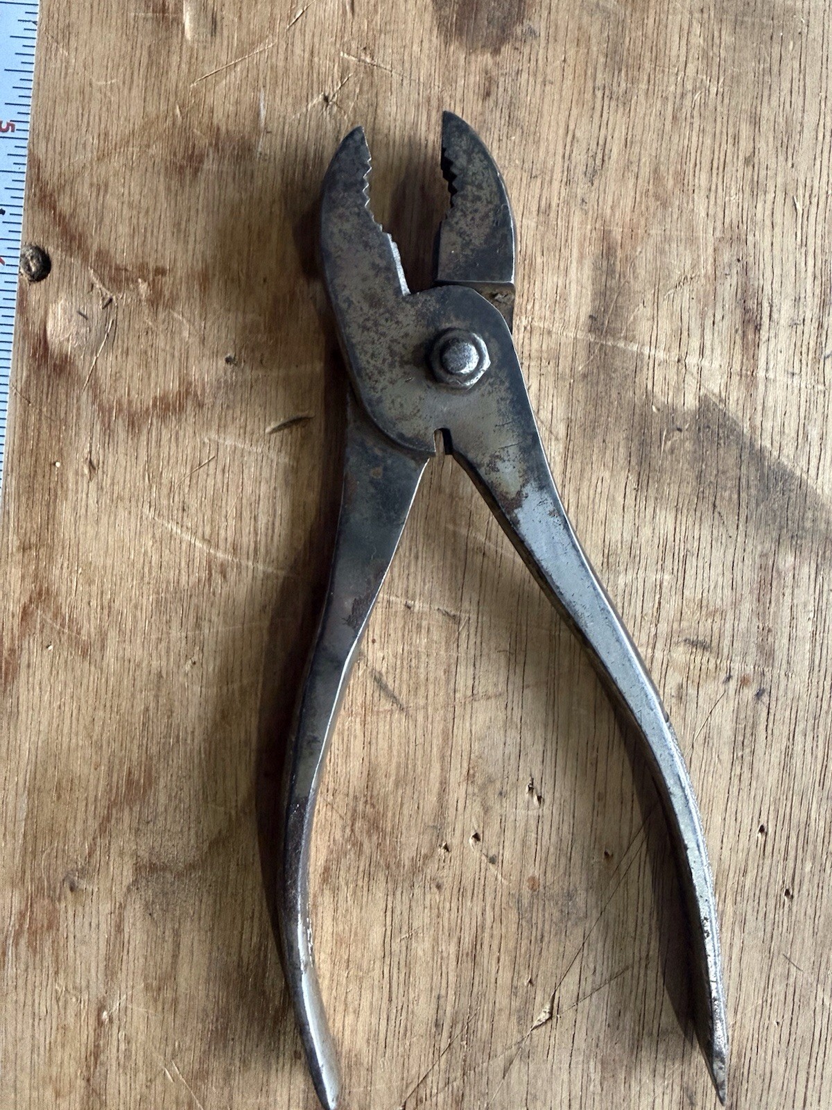 Vintage Slip Joint Pliers Marked Forged Steel ZENITH Trademark Flat Tip Handle