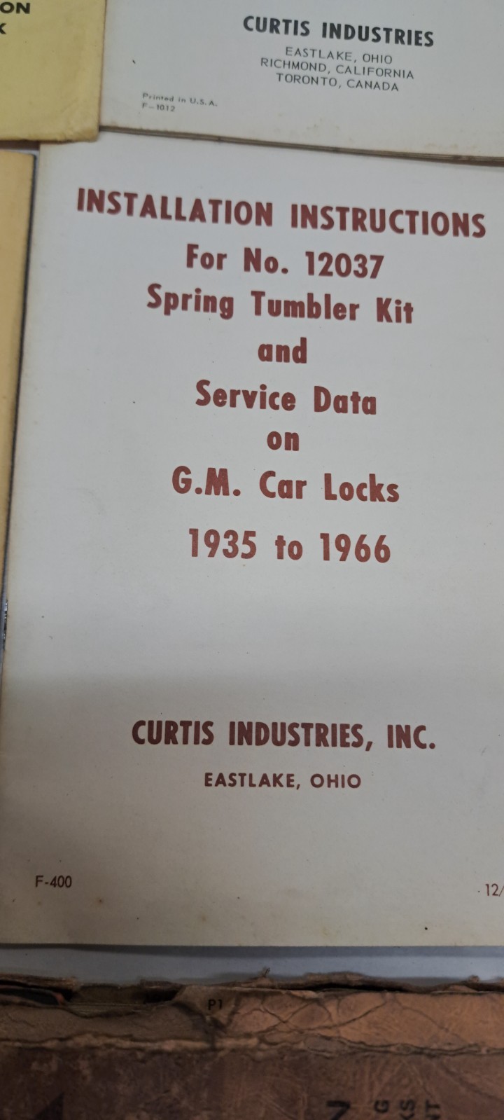 VINTAGE 1970S Curtis Key Code Book LOT (0560)