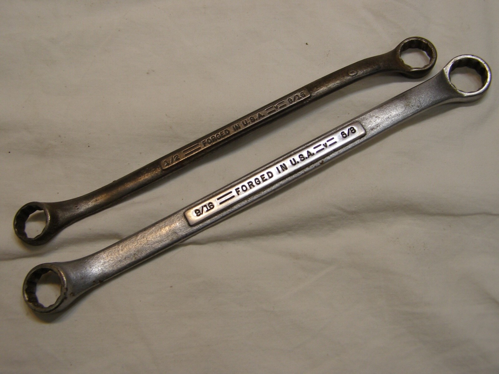 2 Vintage USA Craftsman =V= Double Box End Wrenches 1/2″ x 9/16″ & 9/16″ x 5/8″