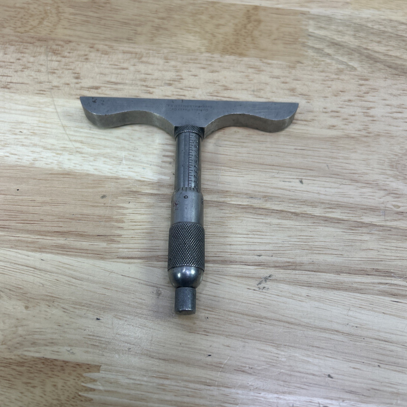 Vintage Goodell Pratt Co. Depth Micrometer Machinist Tools Hole Gauge 0-1 Inch